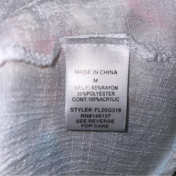 NWT FavLux Open Back Swim Coverup Rainbow Crochet Accents - Picture 7 of 9